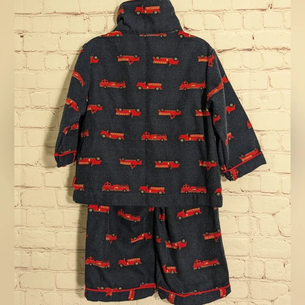 Janie and Jack 2pc Flannel Firetruck Pajama Set 6-12 months